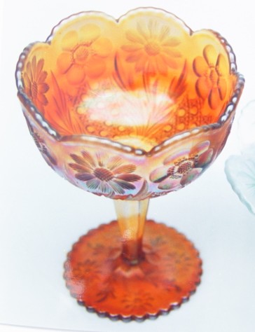 Amber COSMOS & CANE tall compote- one of two known