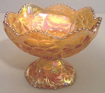 COSMOS & CANE Dome footed Compote in Honey Amber.