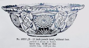 FASHION Punch bowl as it sits beside the other ad showing bowl on base.